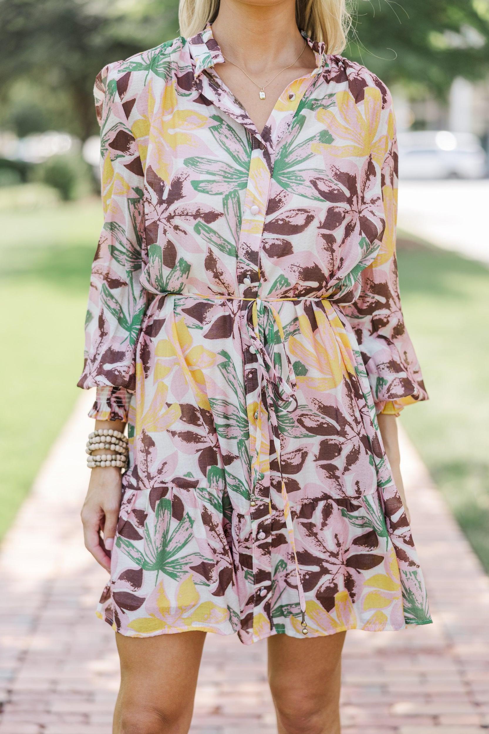 Fate: Talk Later Pink Floral Dress Female Product Image