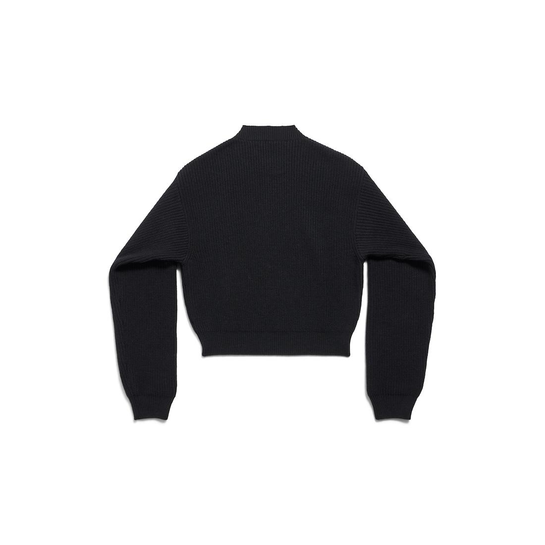 Women's Patch Cropped Sweater in Black Product Image