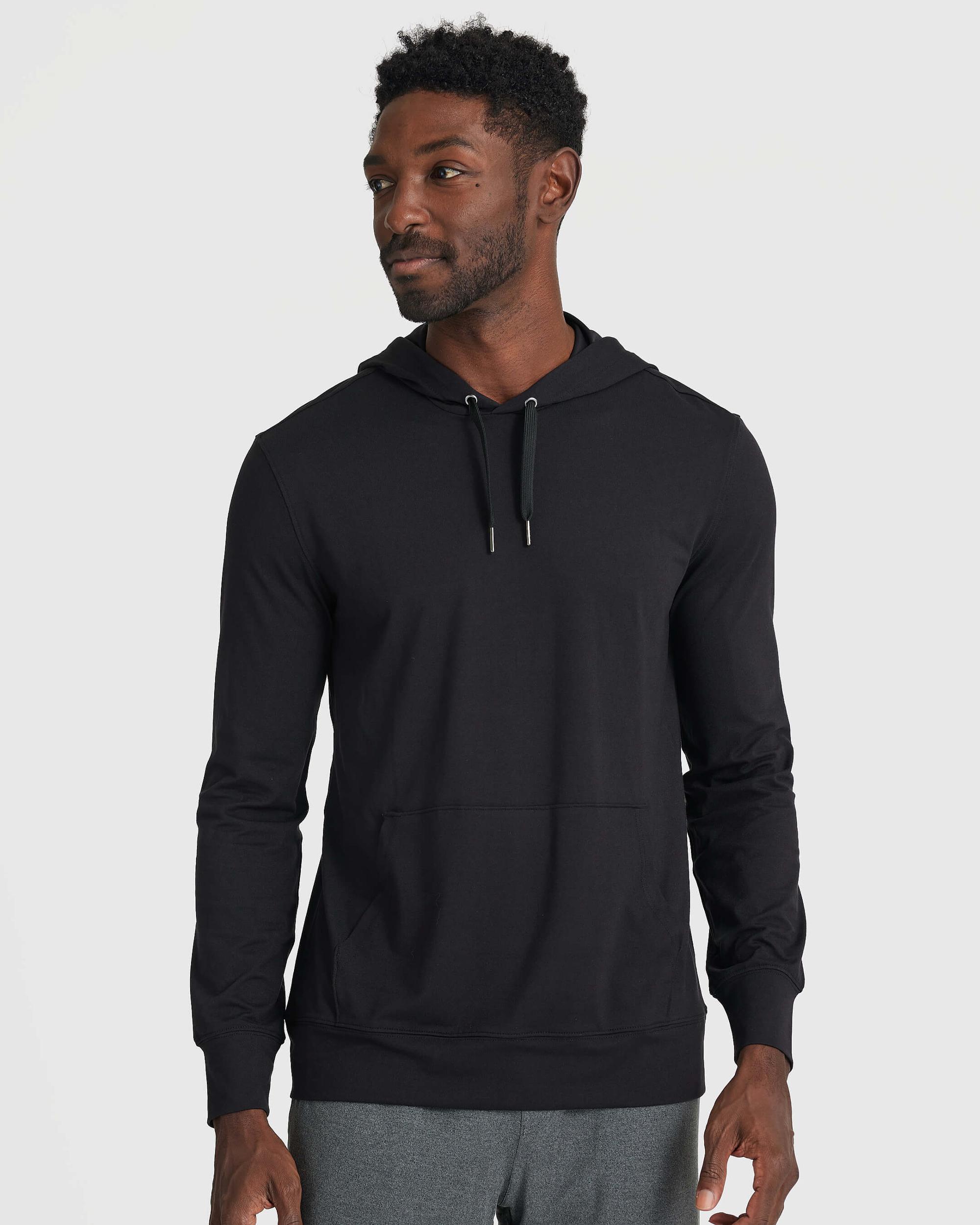 Black Active Comfort Pullover Hoodie Product Image