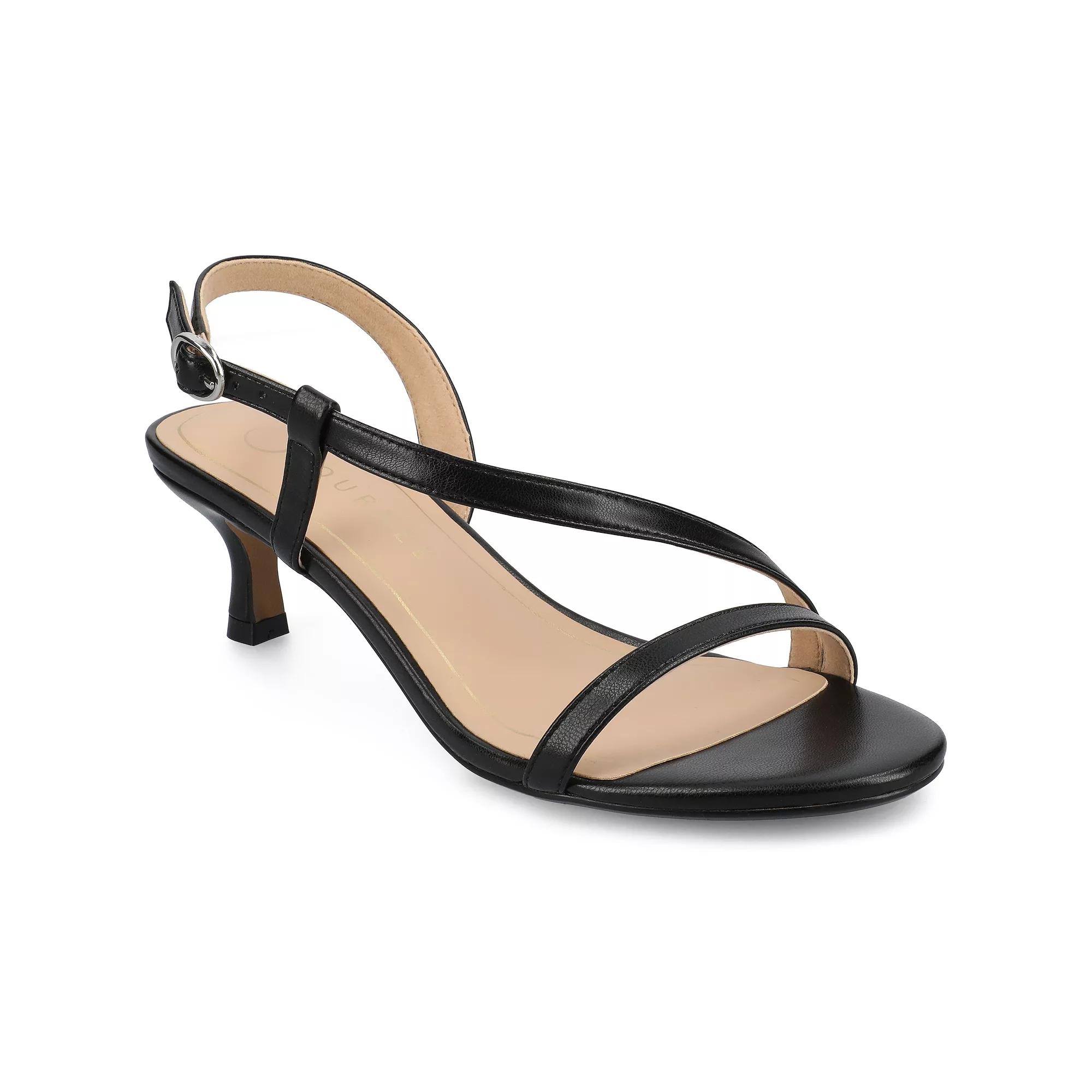 Journee Jemry Women's Crossover Strap Kitten Heel Dress Sandals,  Product Image