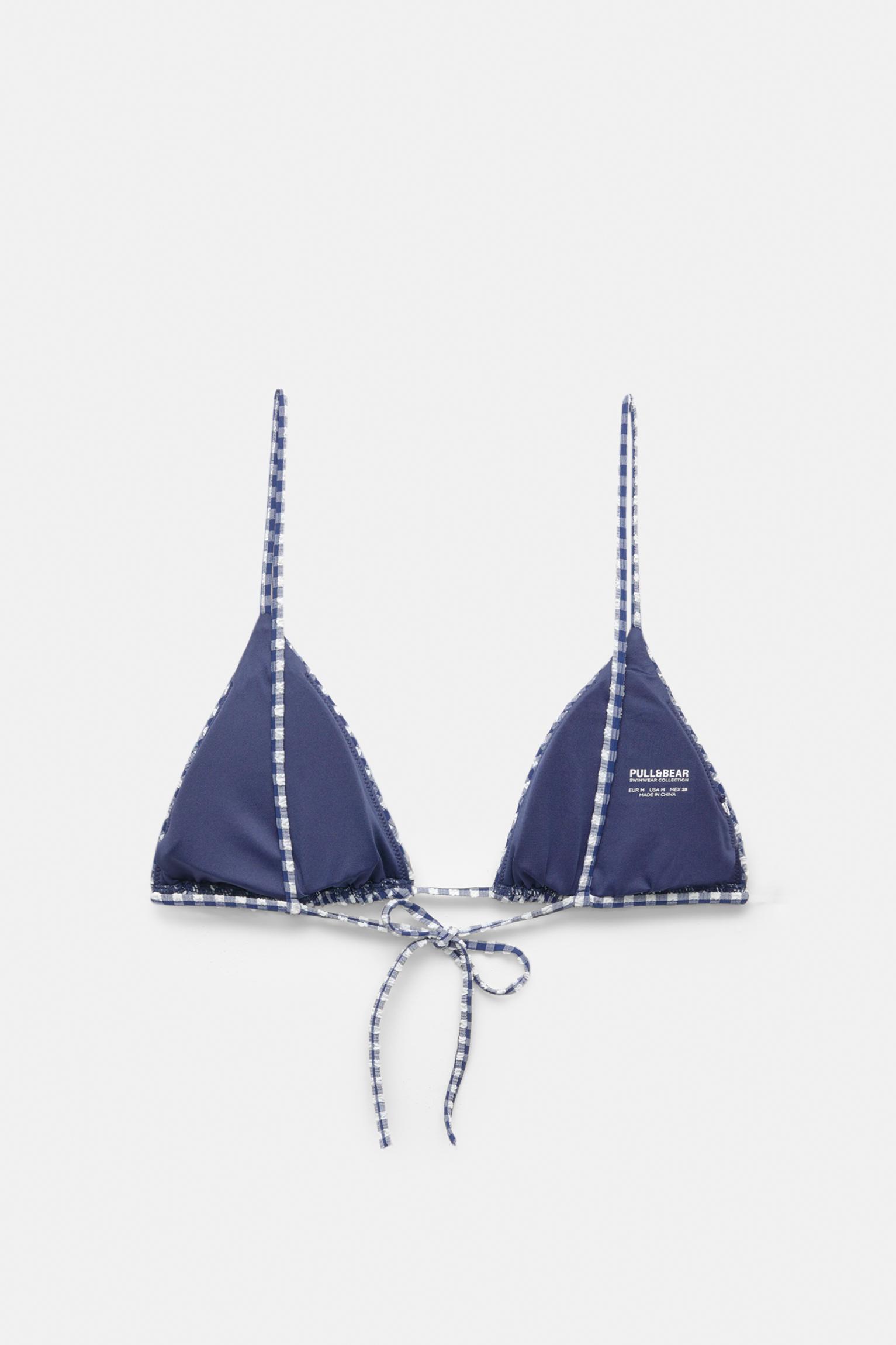 Gingham triangle bikini top Product Image