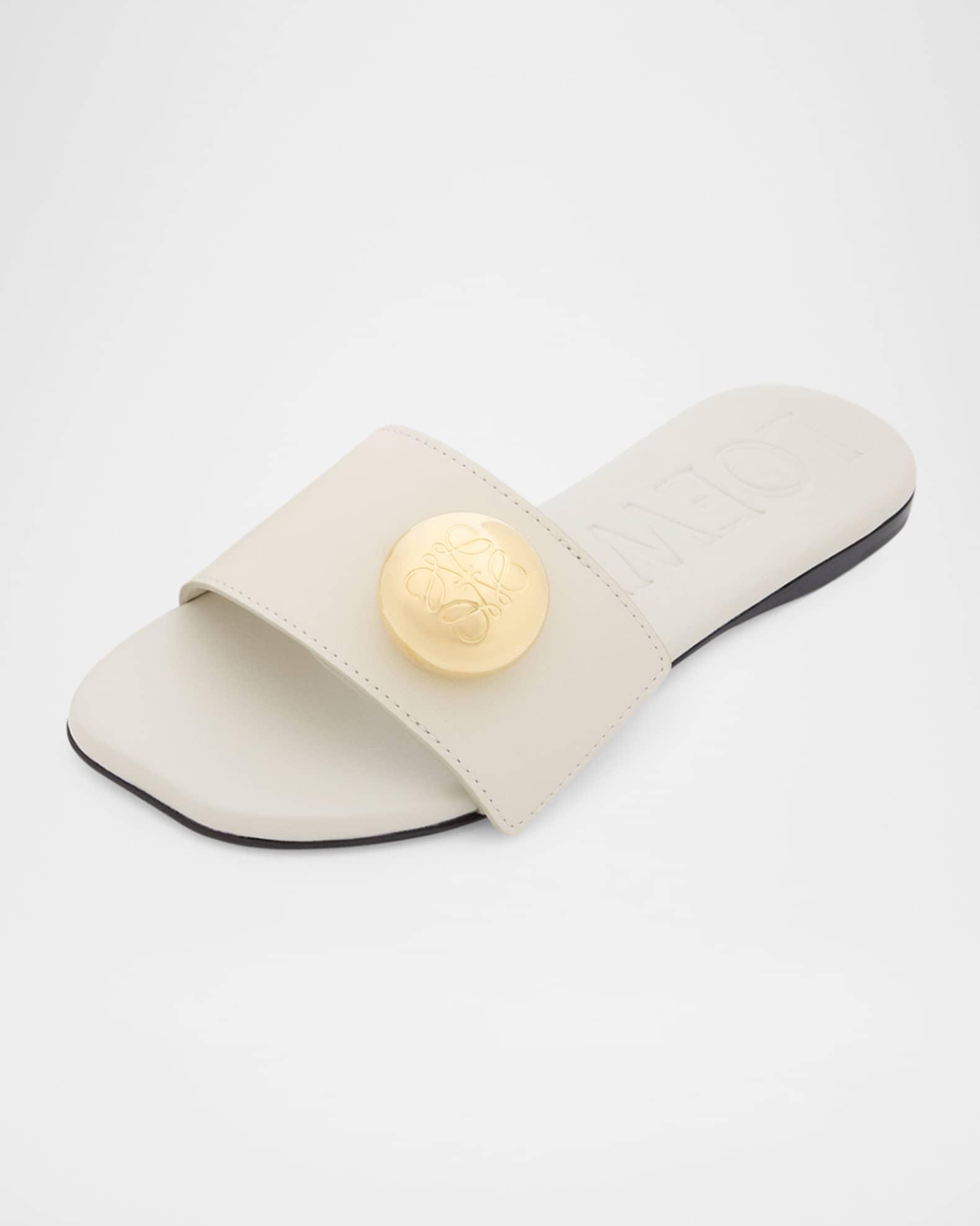 Pebble Leather Slide Sandals Product Image