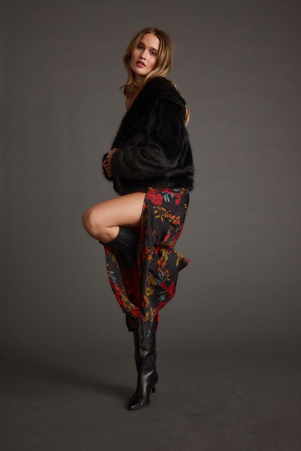 Natalia Black Floral Maxi Dress Product Image