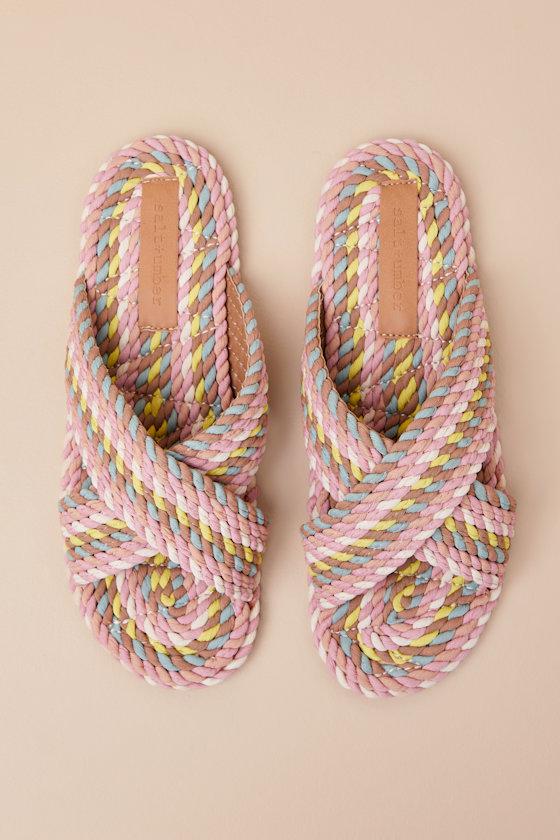 Saraya Miami Multi Woven Slide Sandals Product Image