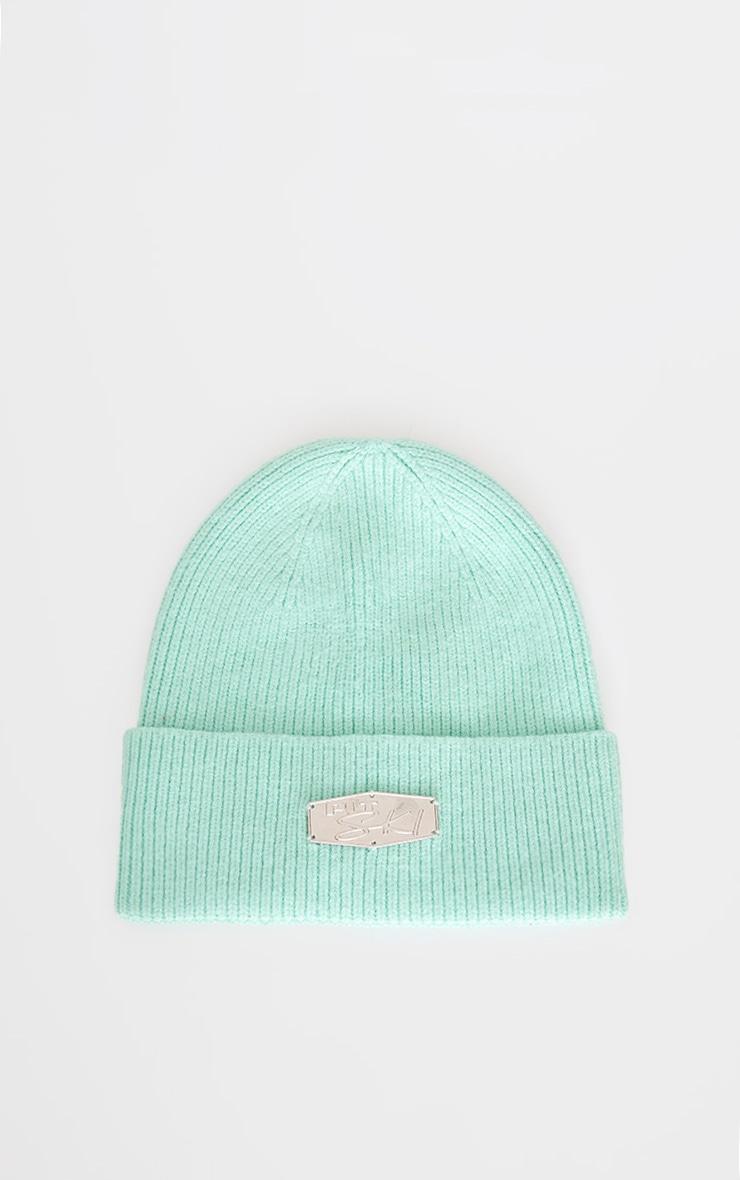 PRETTYLITTLETHING Green Ski Cable Knit Beanie Product Image