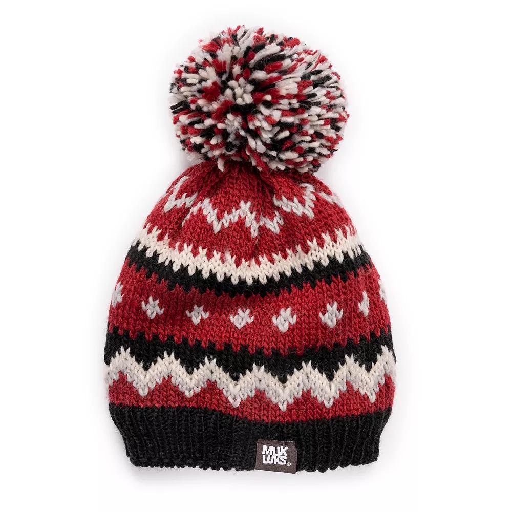 Women's MUK LUKS Cuff Knit Beanie, Canyon Pink Product Image