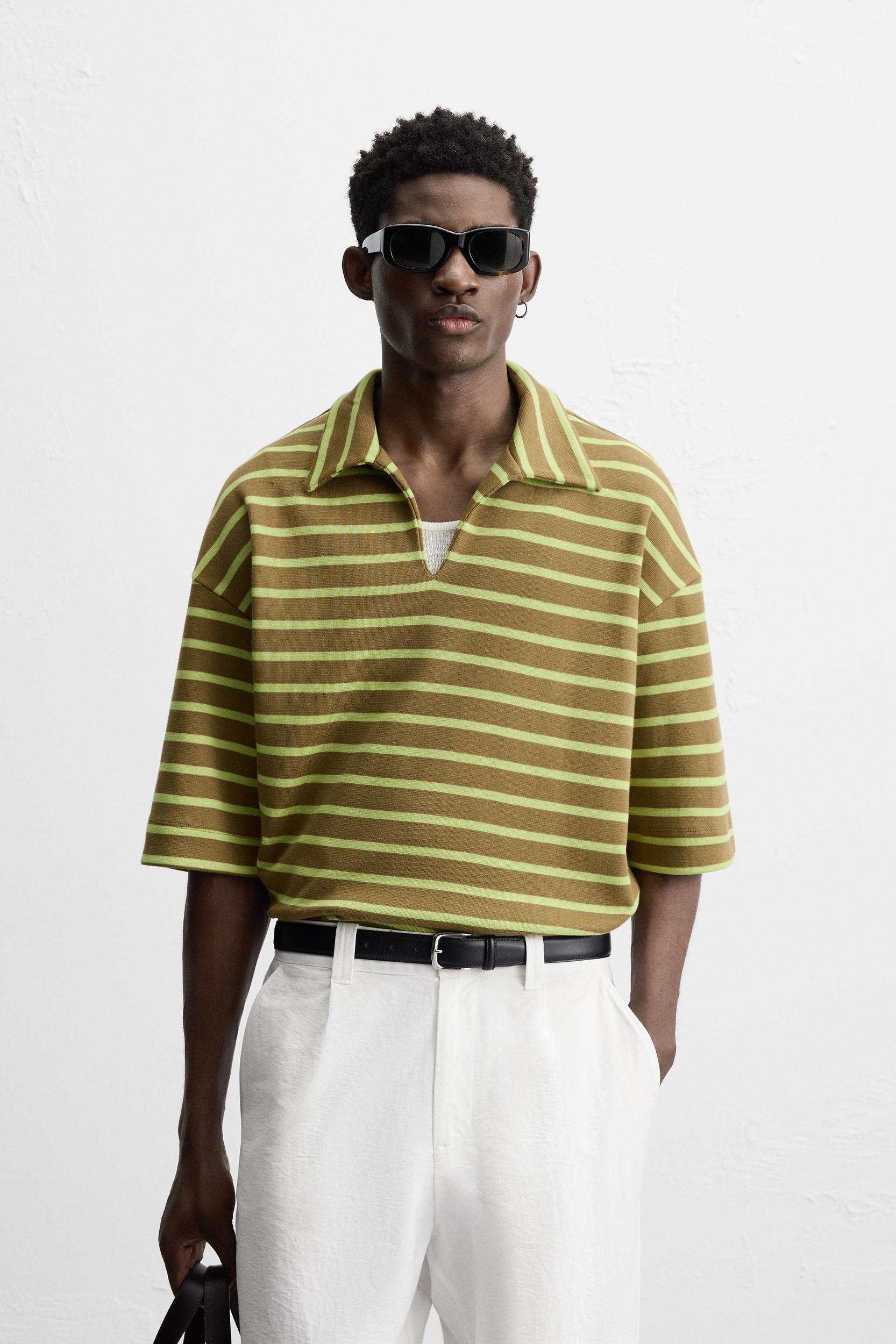 STRIPED RELAXED FIT POLO SHIRT Product Image