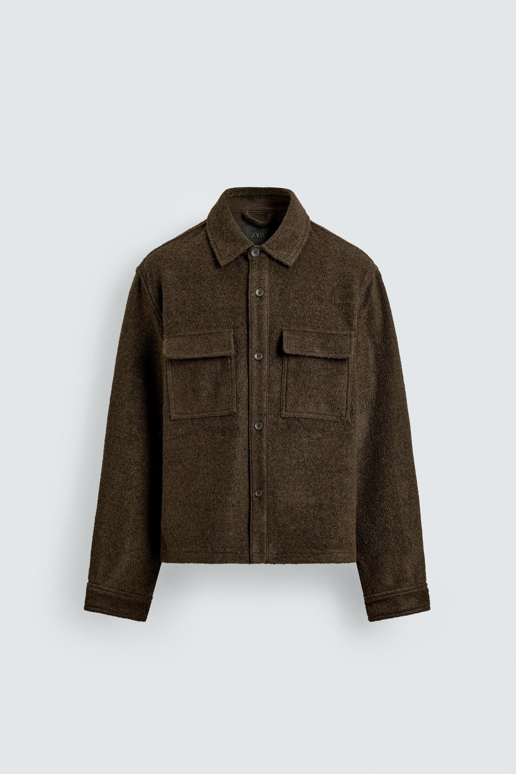 WOOL BLEND TEXTURED OVERSHIRT Product Image