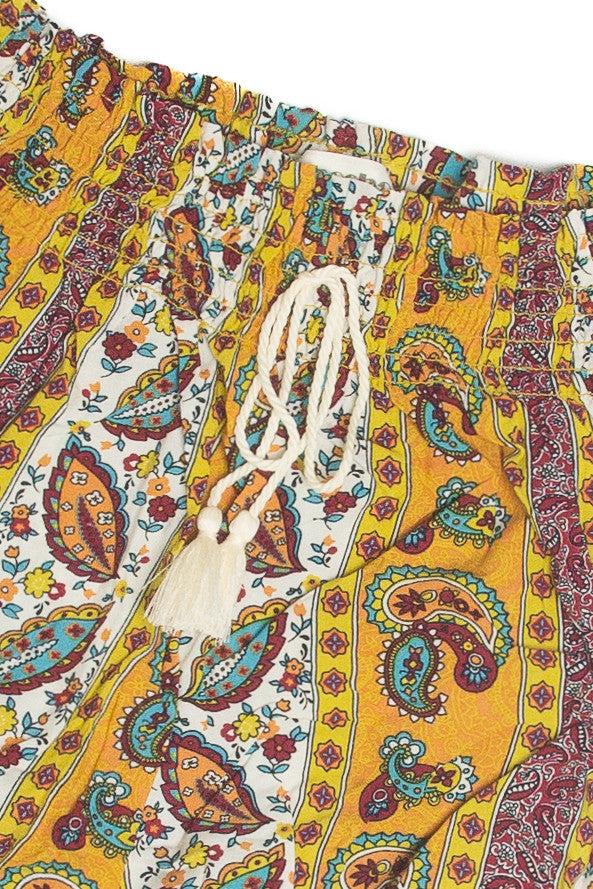 Golden Paisley Floral Short Product Image