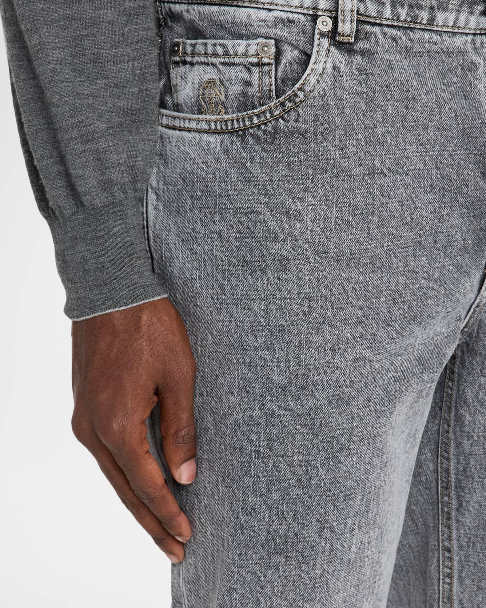 Men's Straight-Leg Grey Denim Jeans Product Image