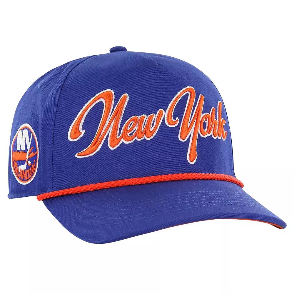 Men's '47 Royal New York Islanders Overhand Logo Side Patch Hitch Adjustable Hat, Isl Blue Product Image
