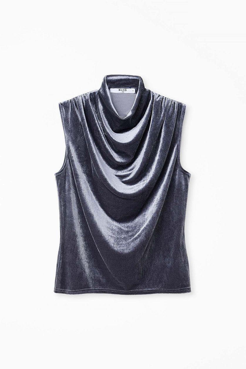 Funnel Neck Velvet Top Product Image