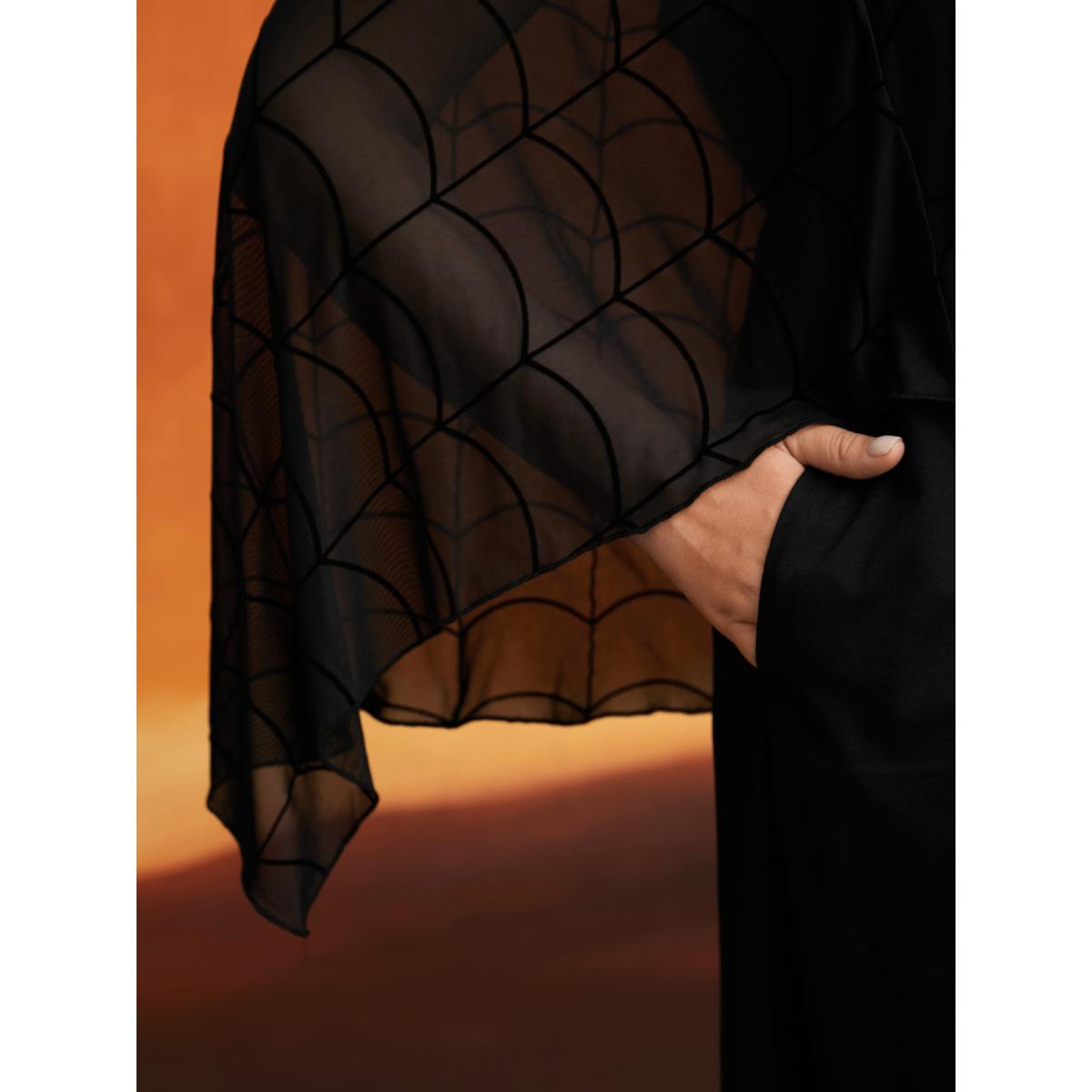 Plus Size Spider Web Textured Two-Piece Tank Style Dress Black Women Cocktail Texture Party Curvy Bloomchic 18-20/2X Product Image