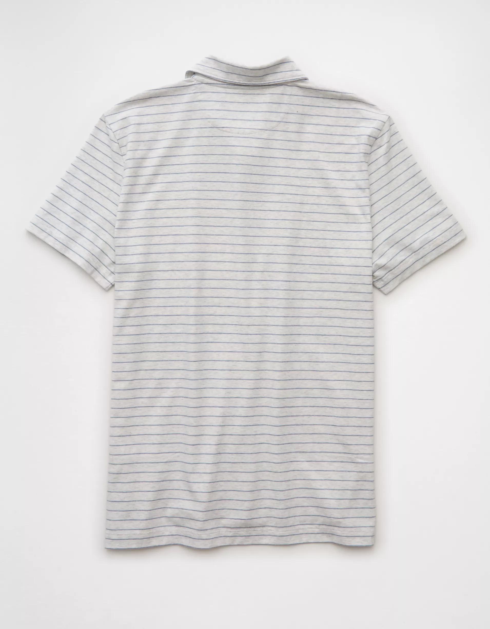 AE 24/7 Club Logo Striped Polo Shirt Product Image