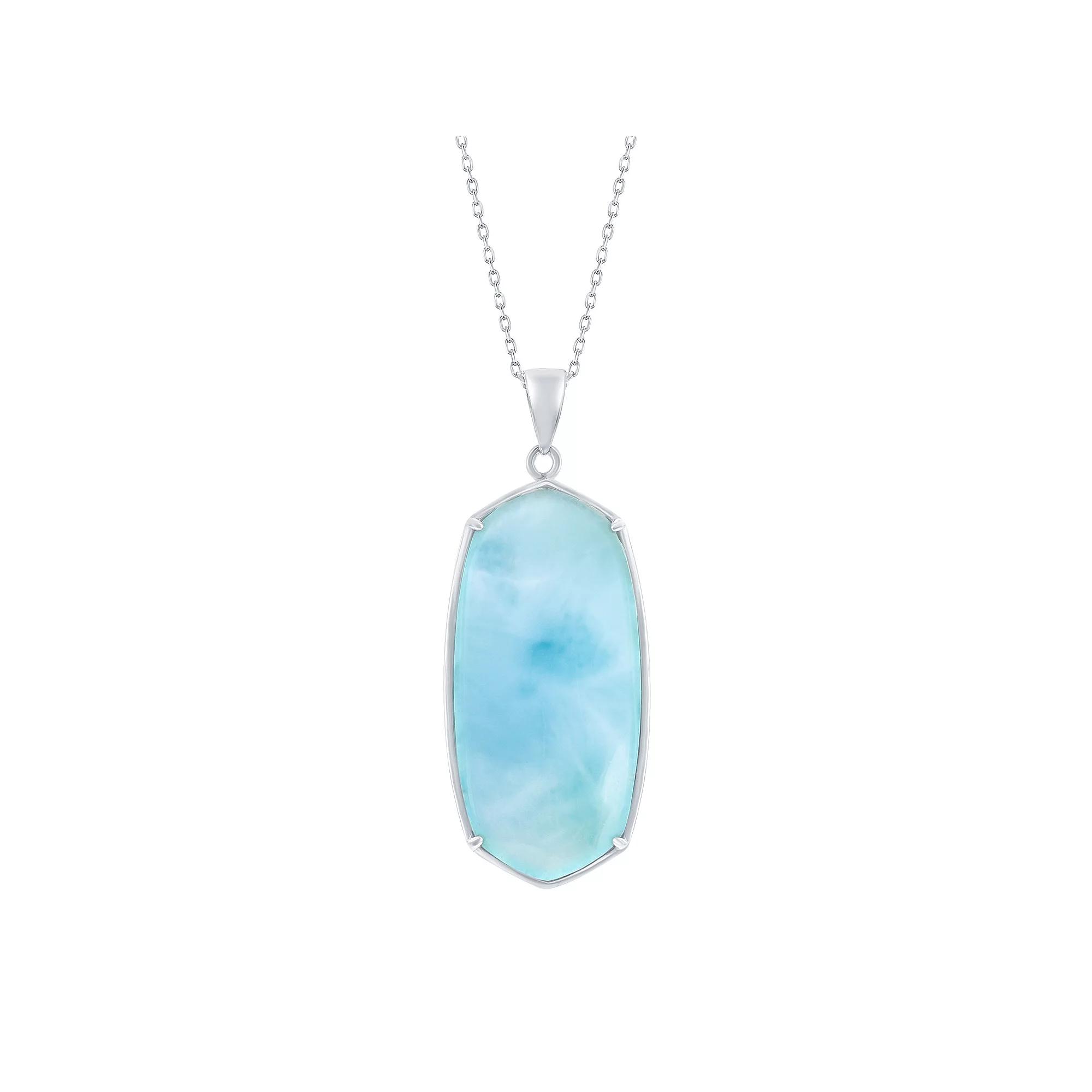 Sterling Silver Larimar Necklace, Women's, Size: 18" Product Image