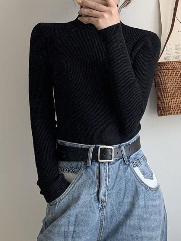 High Neck Jumper Knit Top Product Image