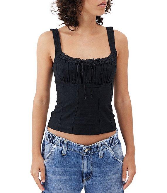 BDG Urban Outfitters Sleeveless Linen-Blend Camisole Top Product Image