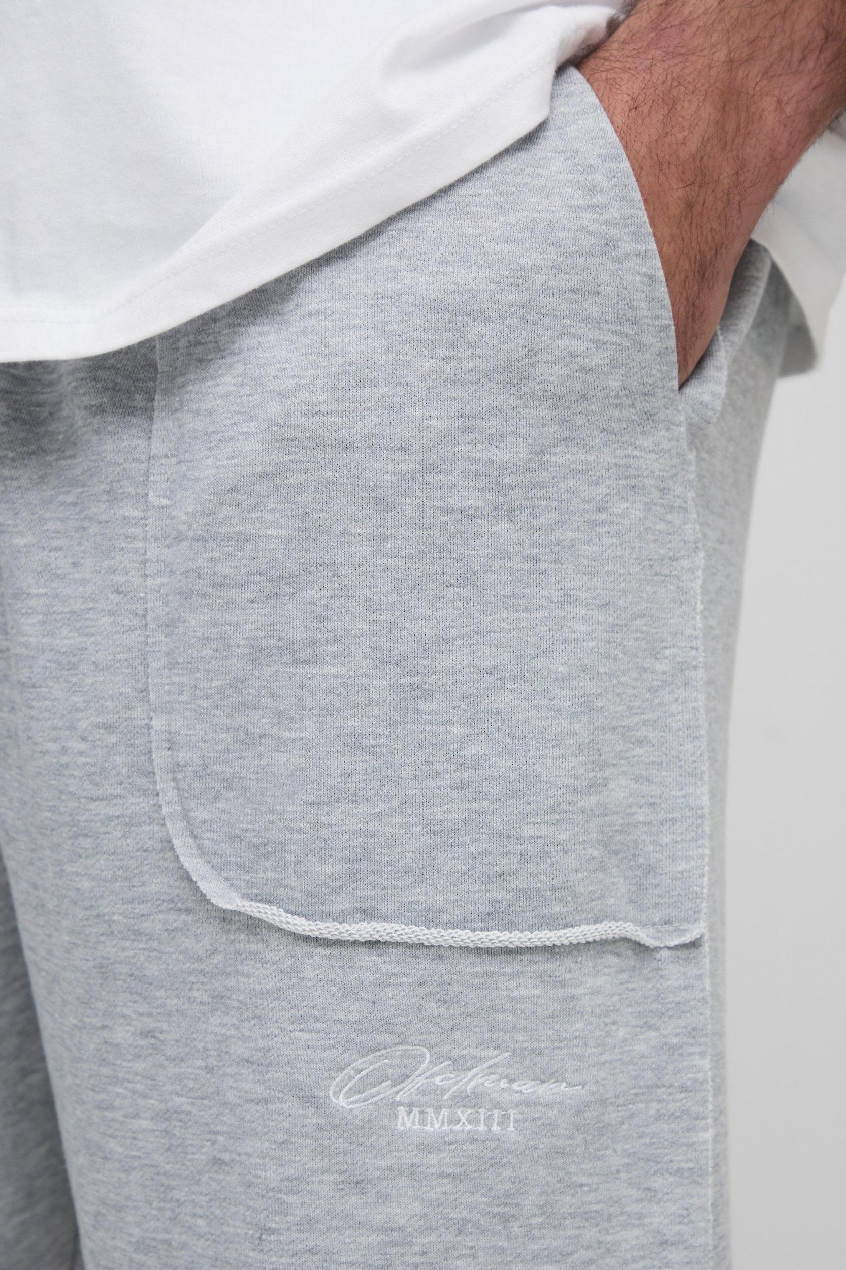 Plus Official Embroidered Oversized Loopback Sweatpants | boohooMAN USA Product Image