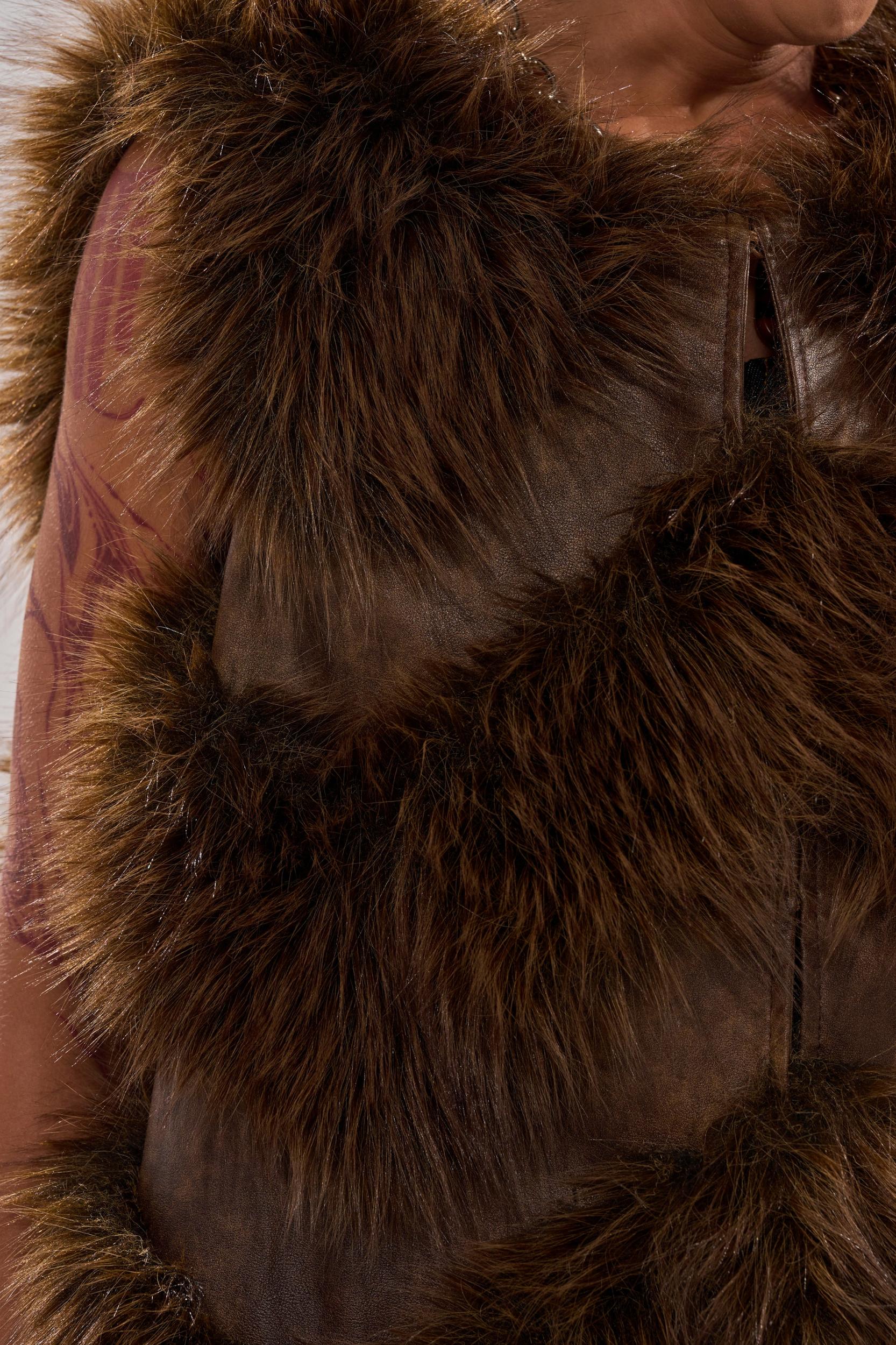 CAN'T BE BOTHERED PANELED FUR VEST Product Image