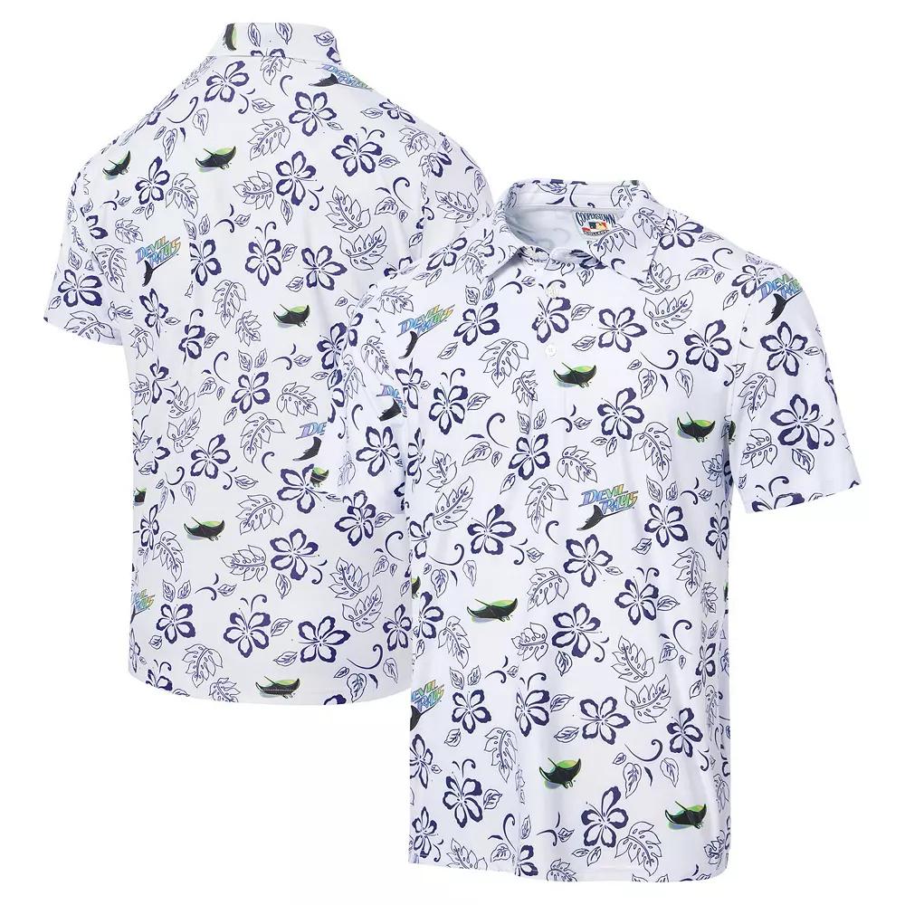 Men's Reyn Spooner White Tampa Bay Rays Cooperstown Collection Performance Polo, Size: Large Product Image
