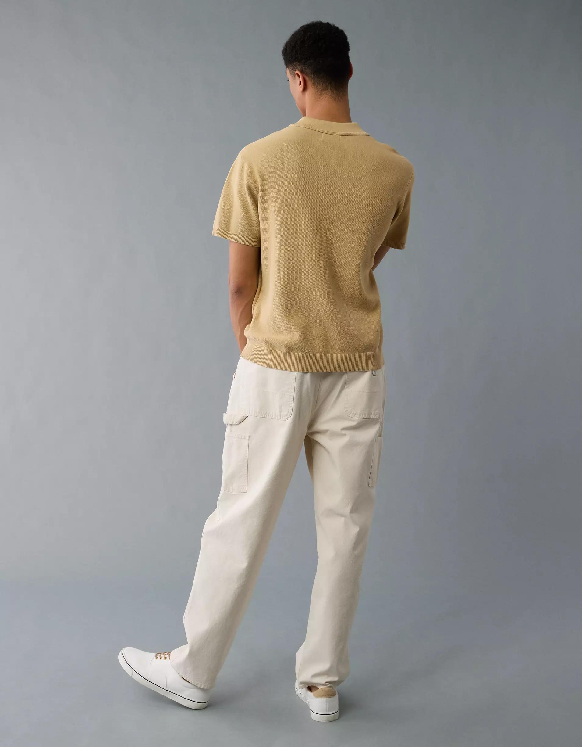 AE Weekend Washed Sweater Polo Shirt Product Image