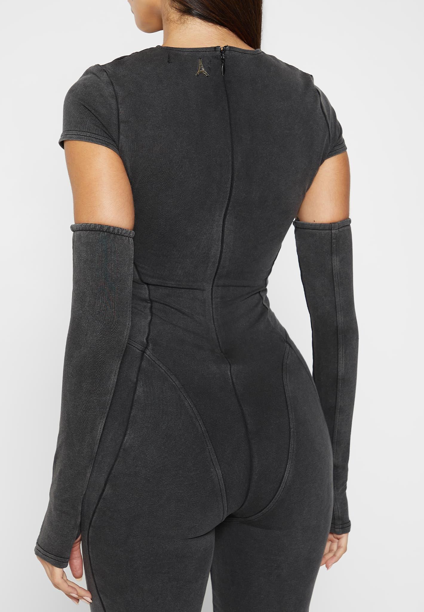 Cap Sleeve Contour Jumpsuit - Washed Grey Female Product Image