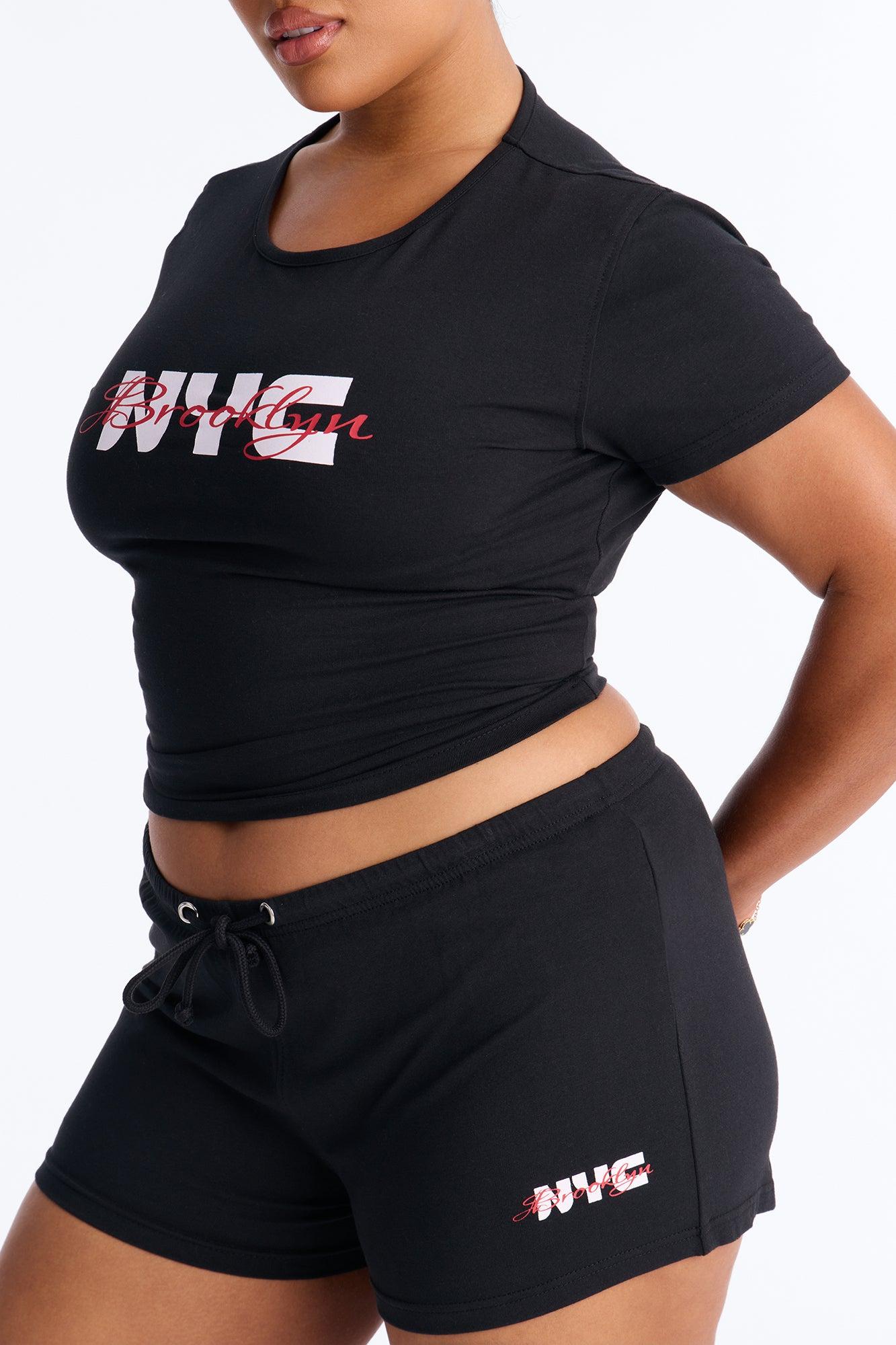 NYC Brooklyn Micro Short Set - Black Female Product Image