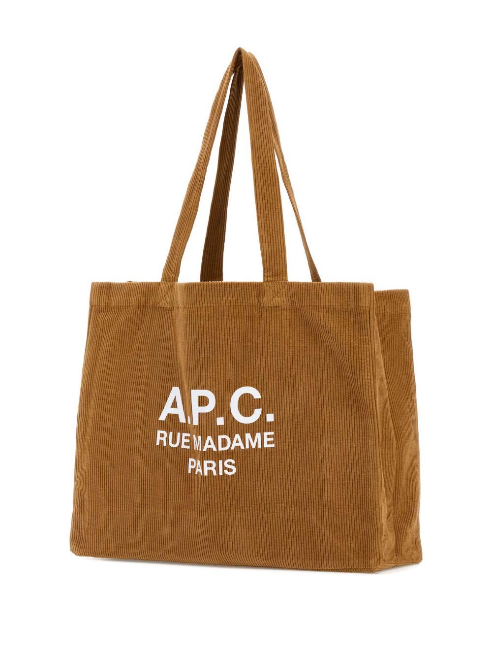APC Corduroy Diane Shopping Bag With Dual Handles In Orange Product Image