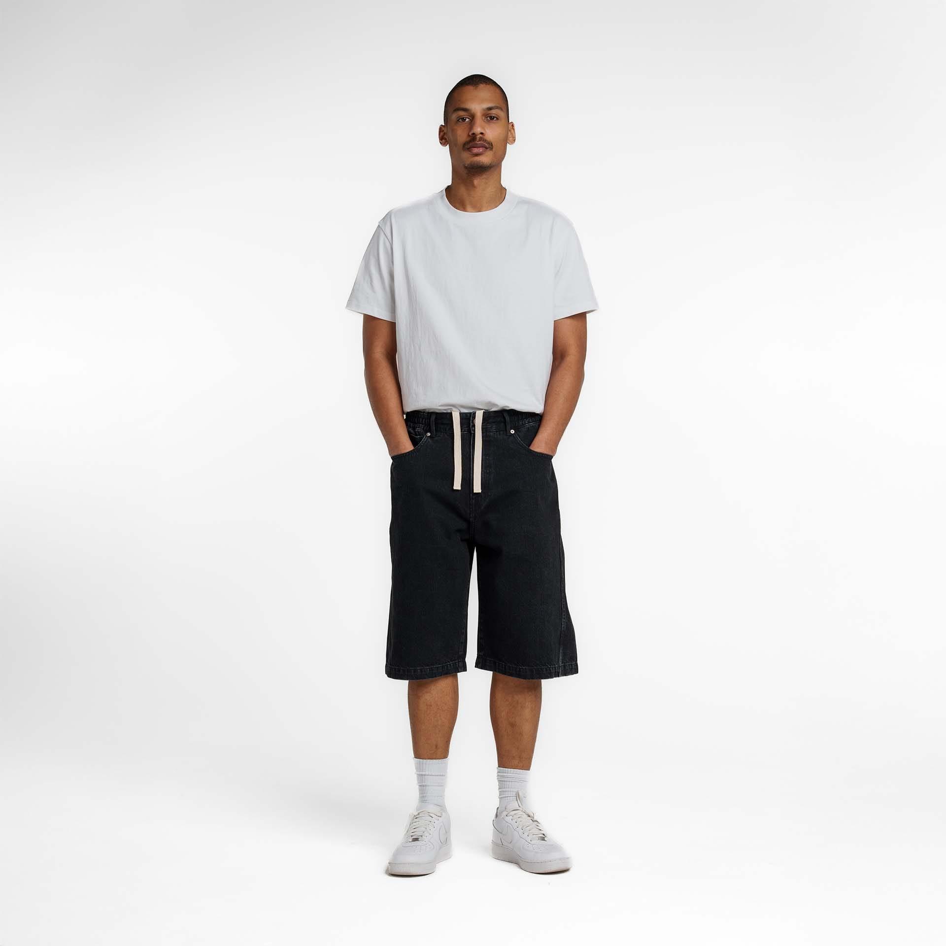 New Era Branded Warehouse Black Jean Shorts Male Product Image