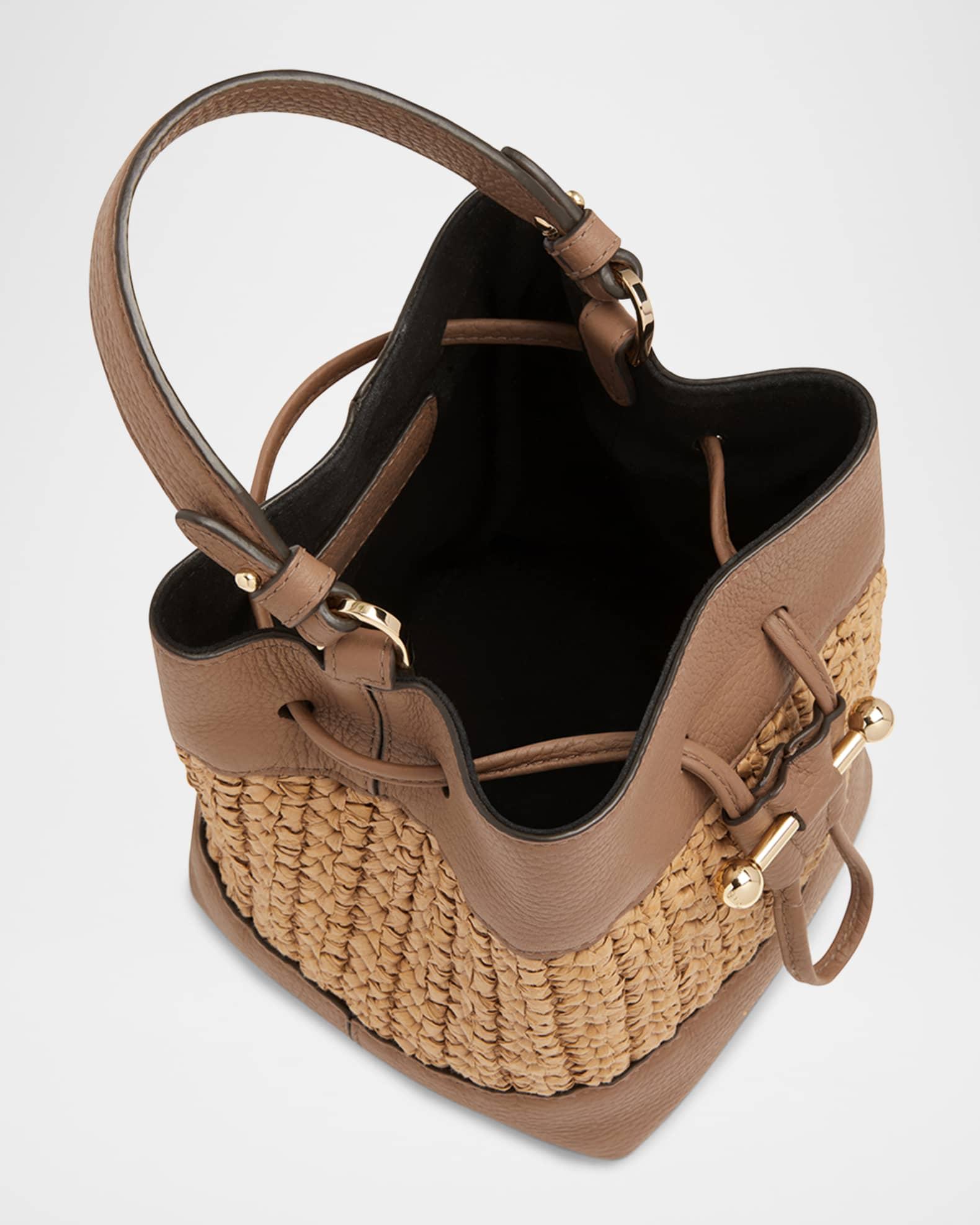 Osette Drawstring Raffia Bucket Bag Product Image