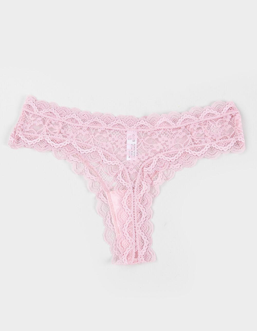 FULL TILT Allover Lace Thong - MAROON Product Image