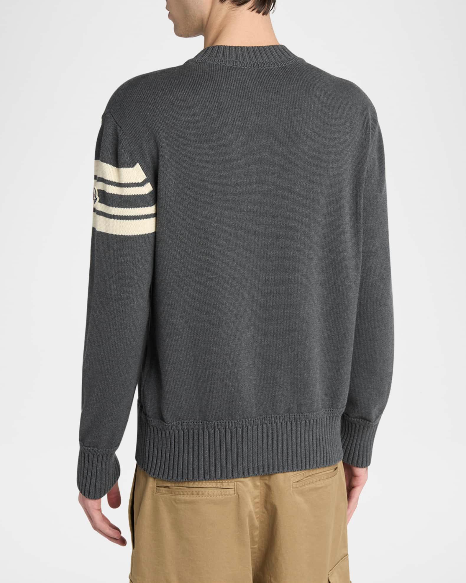 Men's Curved Logo Knit Crewneck Sweater Product Image