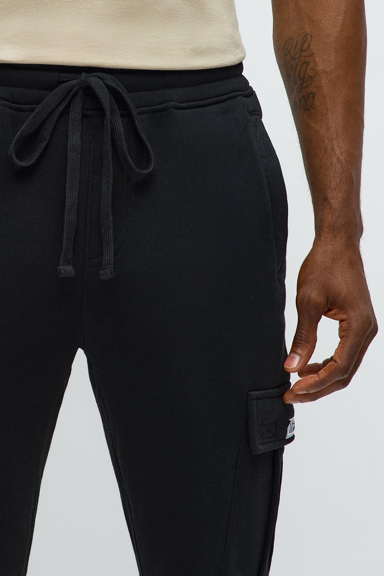 In The Cut Cargo Flared Sweatpants - Black Male Product Image