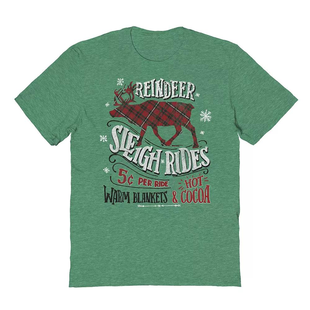 Men's Reindeer Sleigh Graphic Tee, Adult Unisex,  Product Image