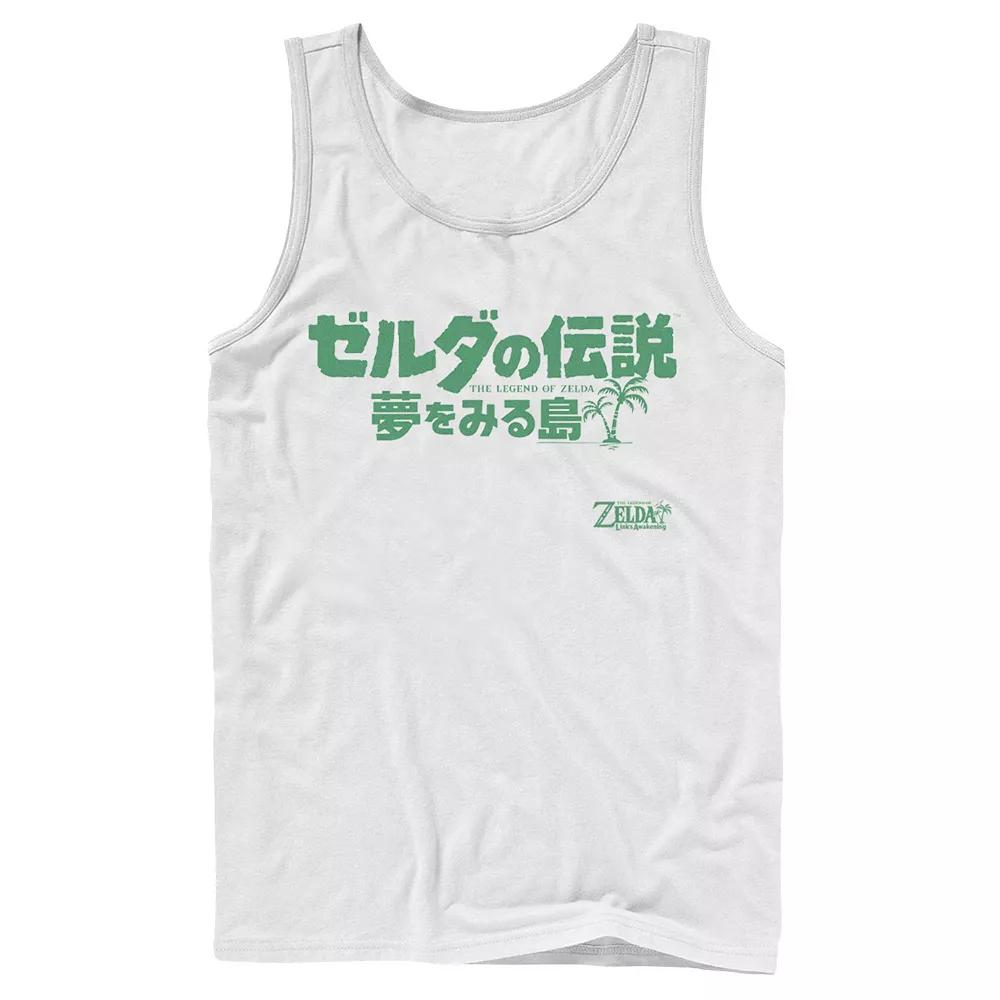 Men's Nintendo Legend Of Zelda Links Awakening Kanji White Text Logo Tank Top,  Product Image