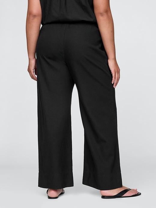 Linen-Blend Easy Wide-Hem Pants Product Image