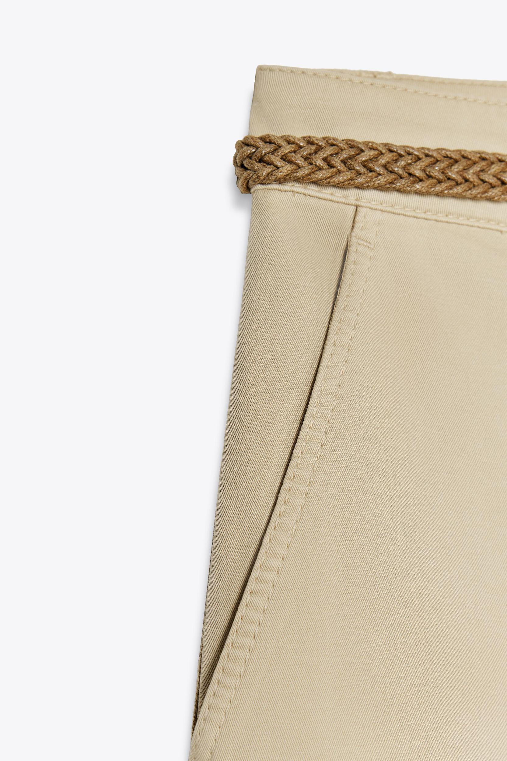 BRAIDED BELTED CHINO PANTS Product Image