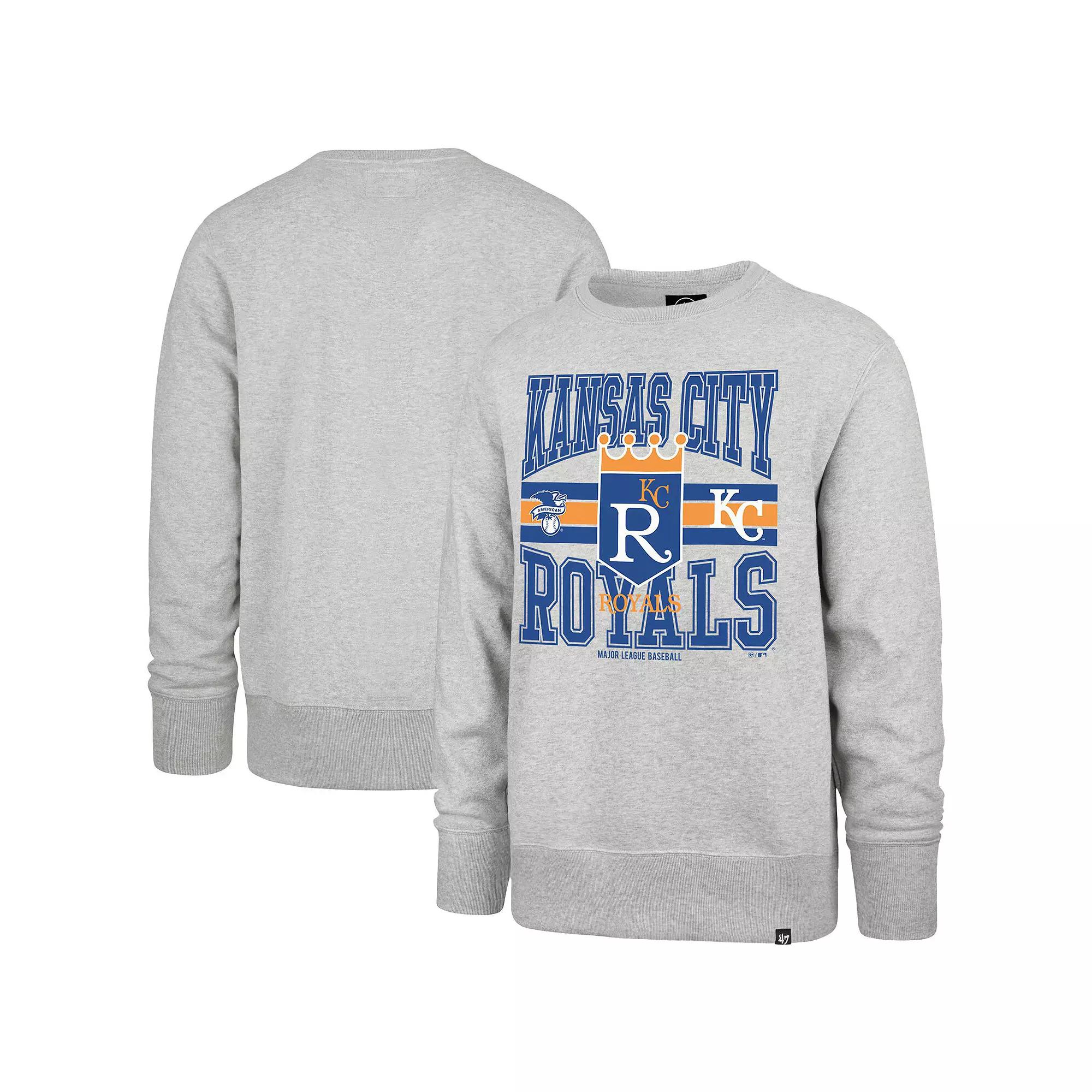 Men's '47 Gray Kansas City Royals Letters Headline Pullover Sweatshirt,  Product Image