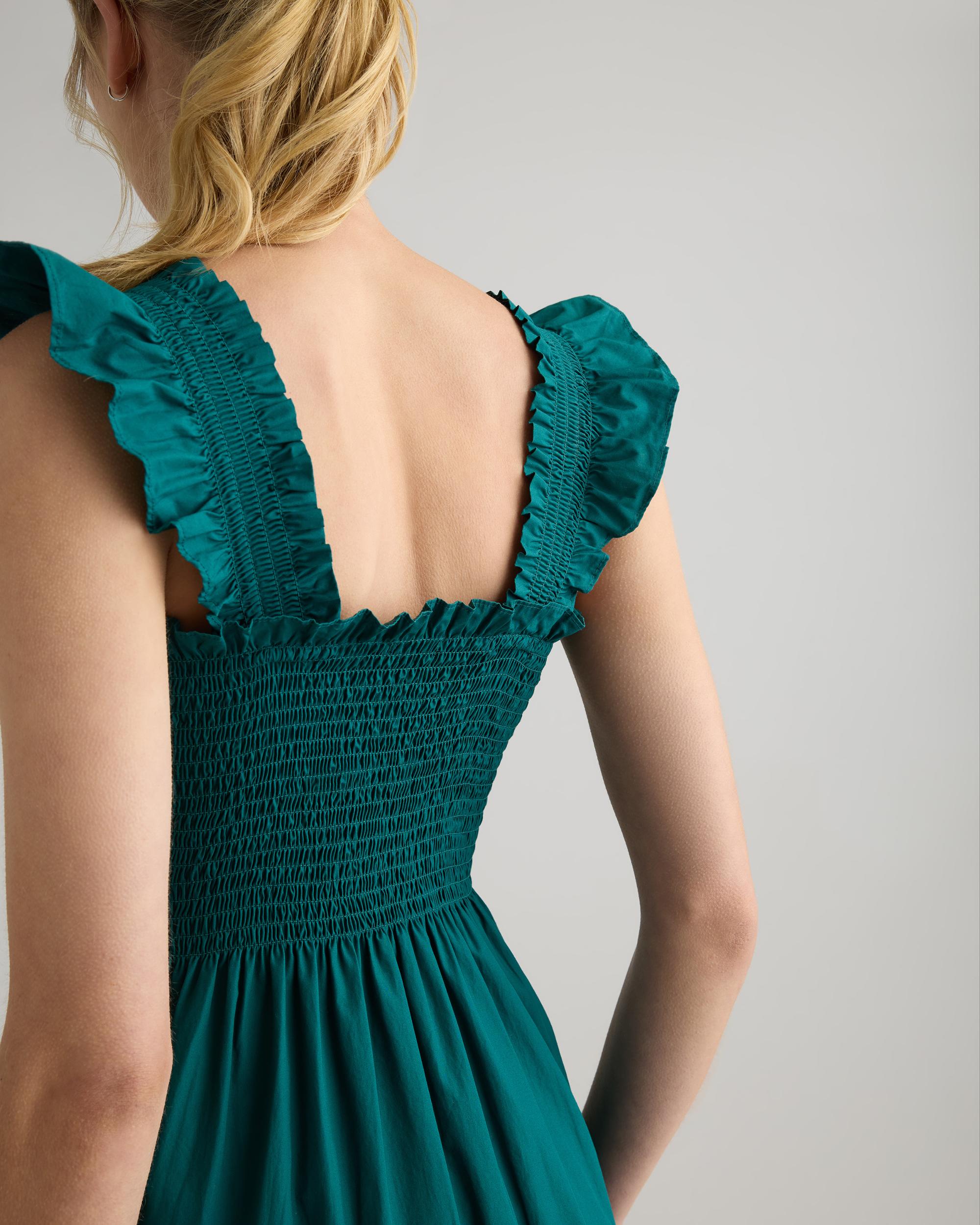 Quince | Women's Poplin Smocked Midi Dress Organic Cotton Product Image