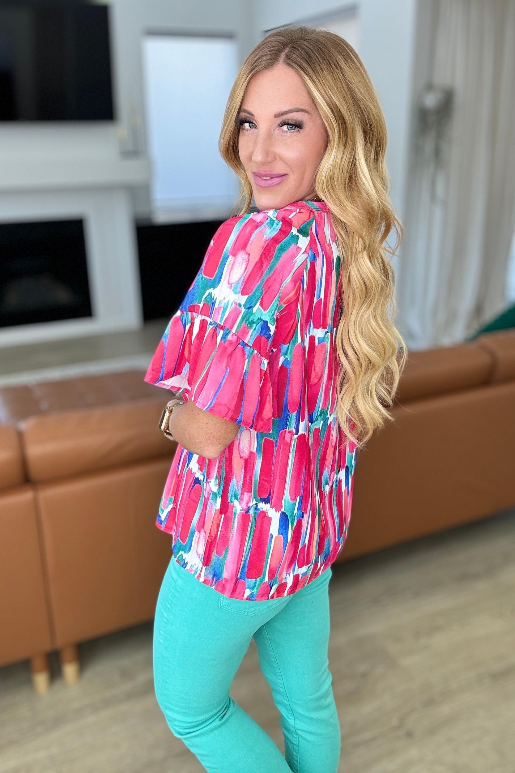 Art Exhibit V-Neck Blouse (Online Exclusive) Product Image