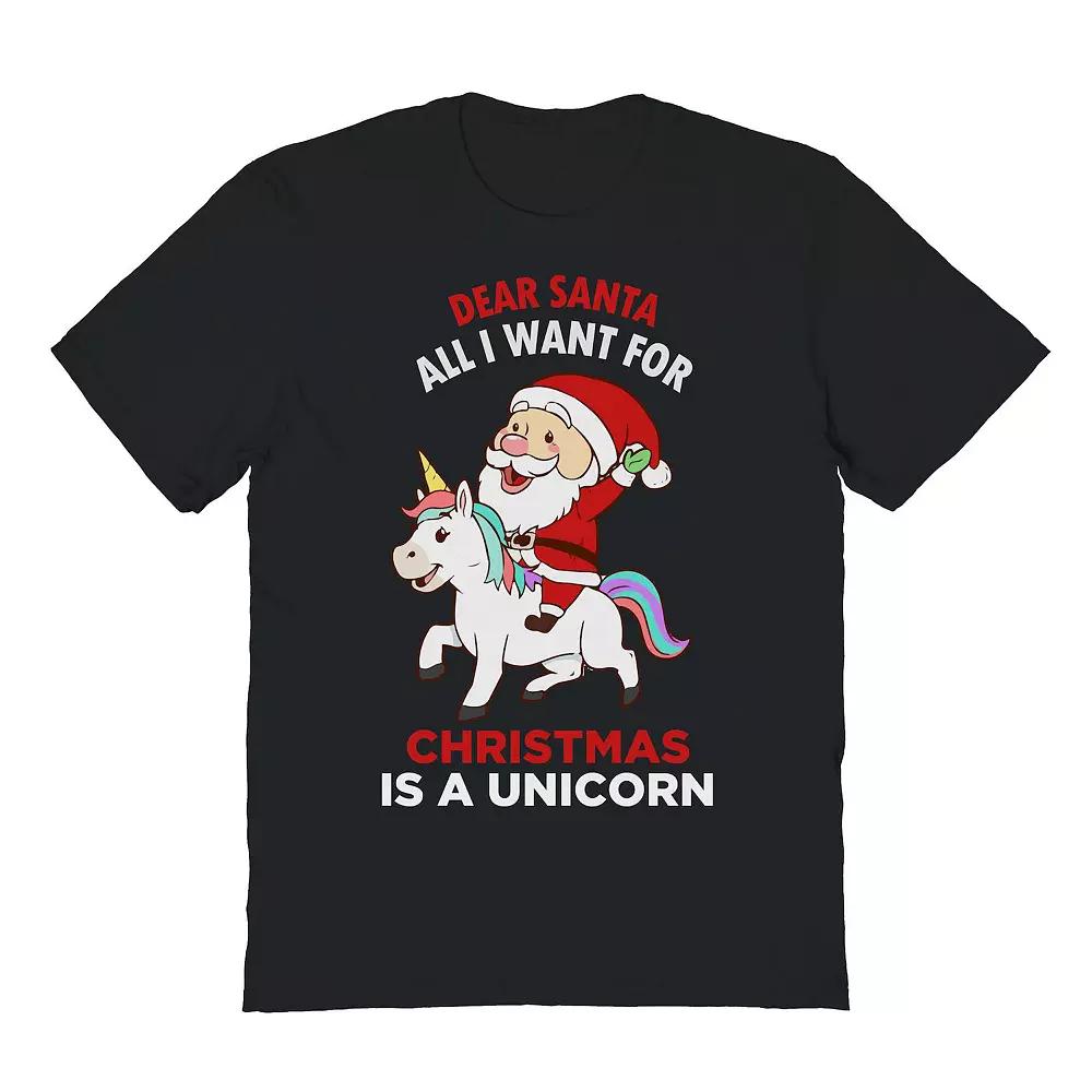 Men's Dear Santa Unicorn Christmas Graphic Tee, Adult Unisex,  Product Image