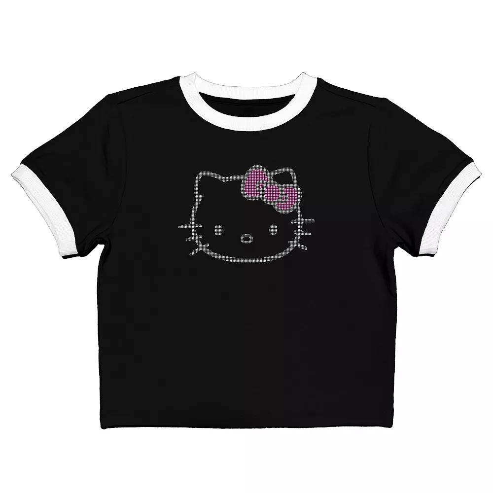 Juniors' Hello Kitty Character Face Baby Graphic Tee, Women's, Size: Small, Black Product Image