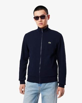 Men's Zip-Up High-Neck Fleece Sweatshirt Product Image