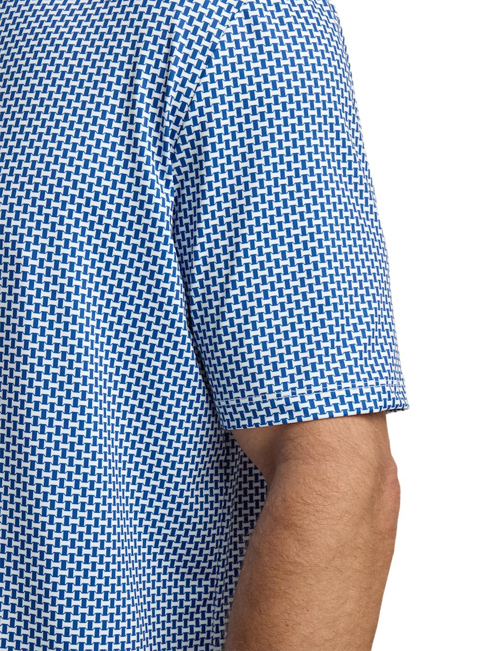 Performance Blend Three Button Patterned Performance Polo - Navy Product Image