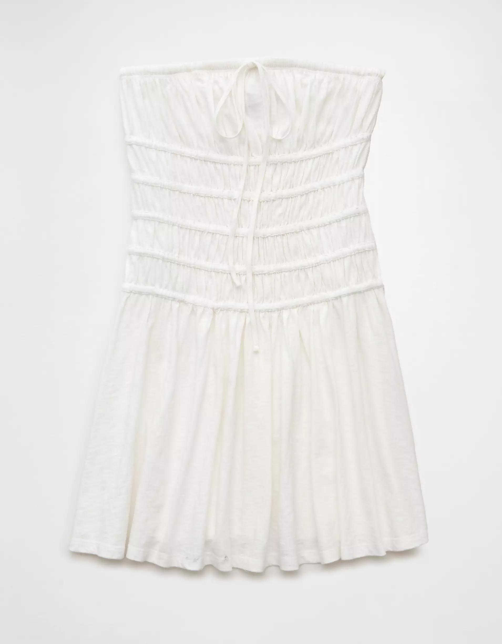 AE Sunchaser Knit Strapless Smocked Bodice Mini Dress Product Image