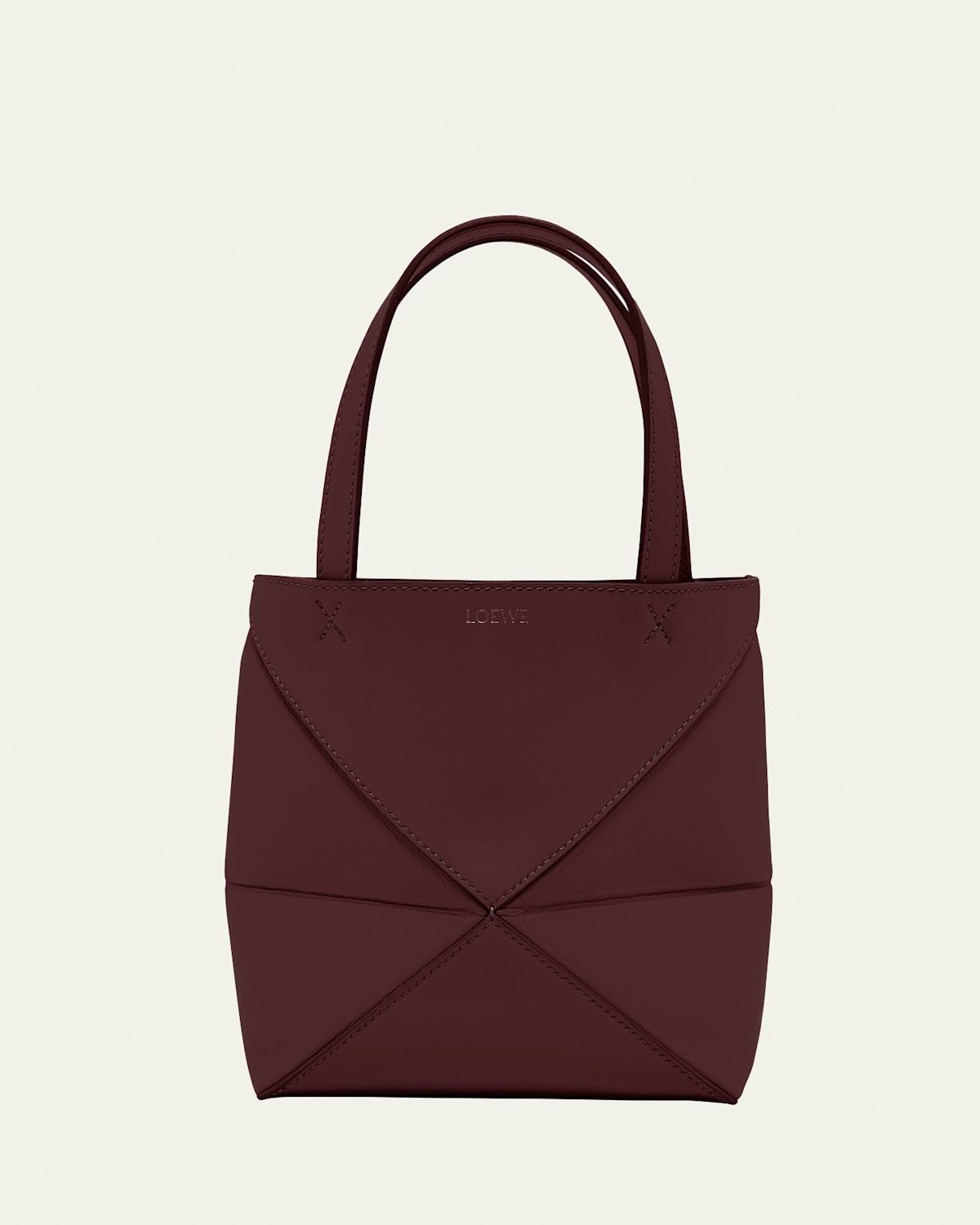 Puzzle Fold Mini Tote Bag in Shiny Leather Product Image