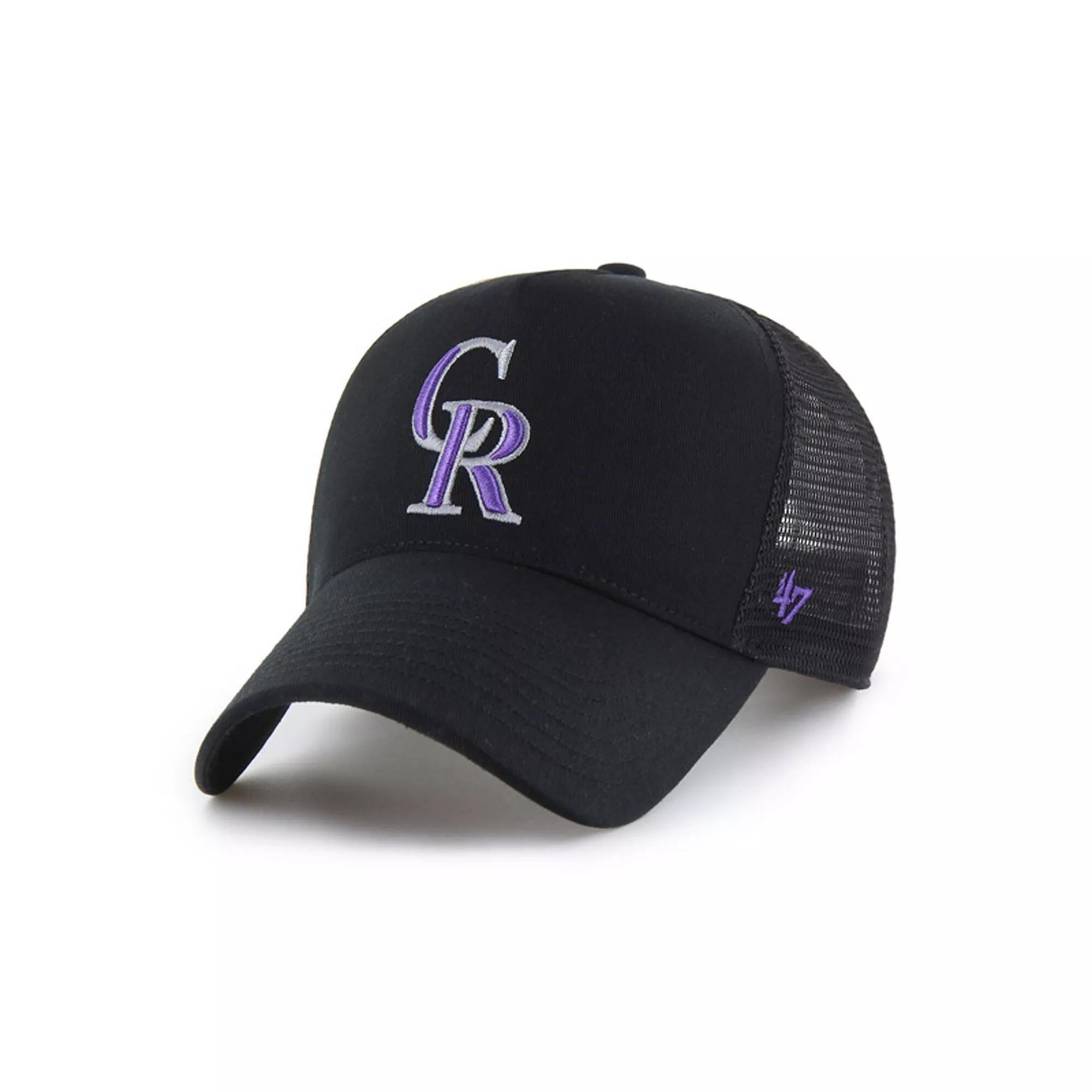 Men's '47 Black Colorado Rockies Ballpark Offside Adjustable Trucker Hat Product Image