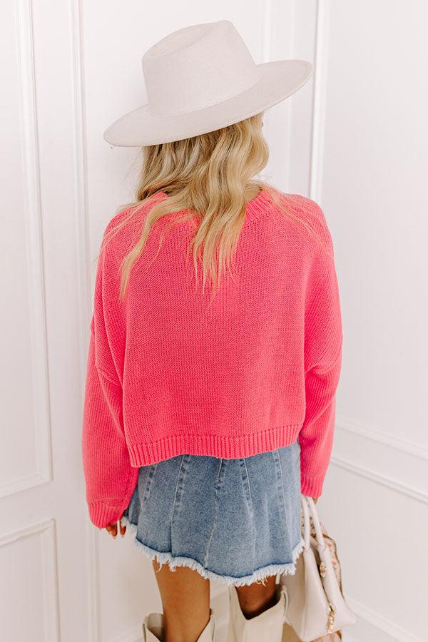 Coastal Breeze Knit Sweater in Pink Product Image