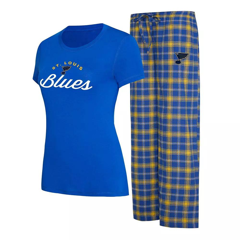 Women's Concepts Sport Blue/Gold St. Louis Blues Arctic T-Shirt & Pajama Pants Sleep Set, Size: Large Product Image