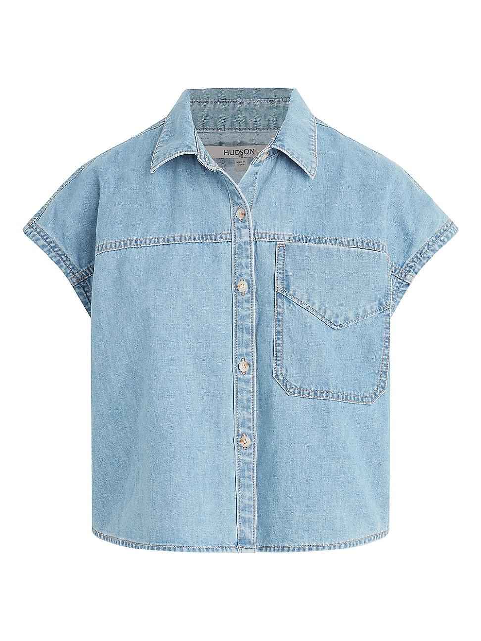 Womens Denim Camp Shirt Product Image